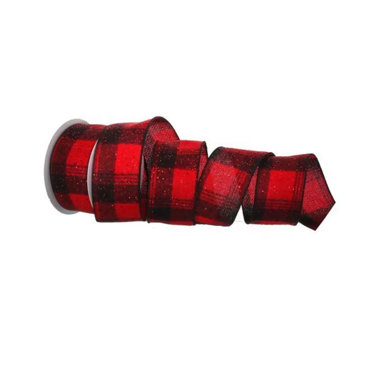 * 2.5"X10Y Glitter Flannel Plaid Wired Ribbon* Trees And Trimmings