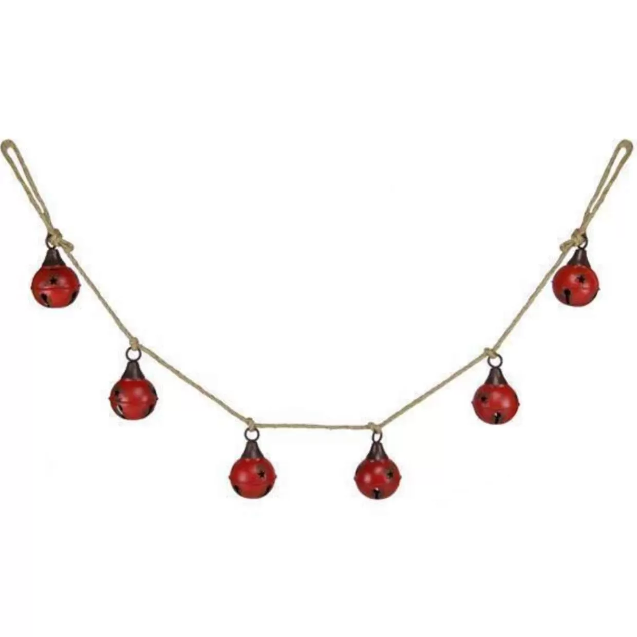 * 54" Antique Rustic Red Jingle Bell Garland* Garland