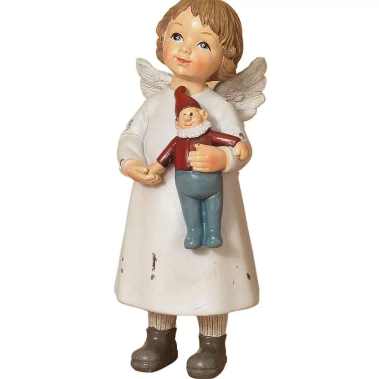 Kurt Adler Child Angel Holding Gnome Figurine* Figurines
