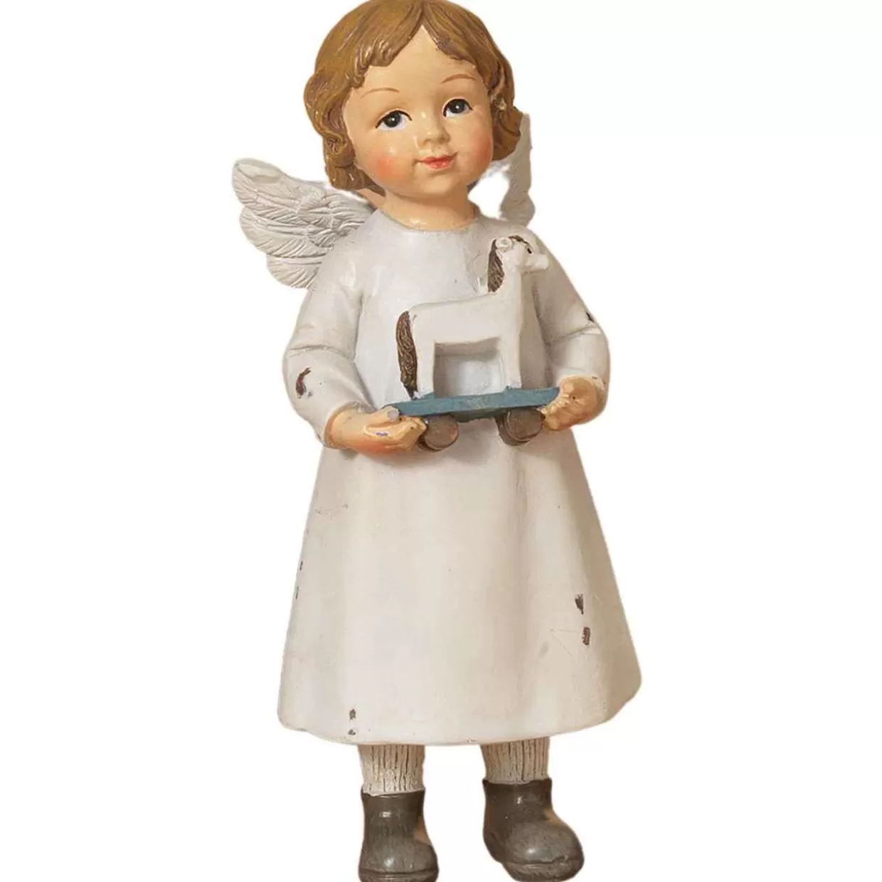 Kurt Adler Child Angel Holding Toy Horse Figurine* Figurines