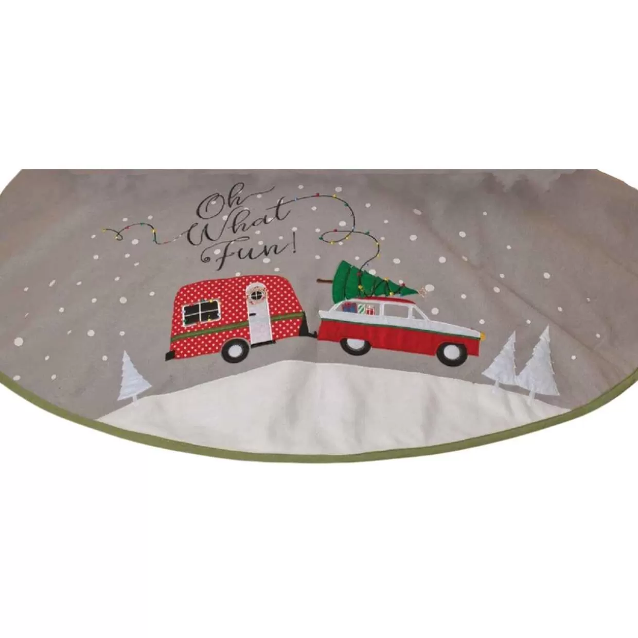 * Christmas Tree Skirt With Truck And Camper* Tree Skirts
