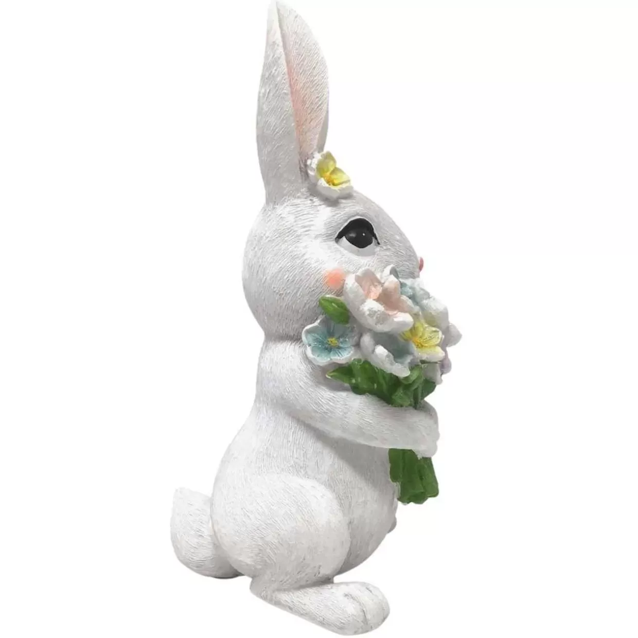 * Easter Bunny Figurine Holding Flowers* Easter And Spring