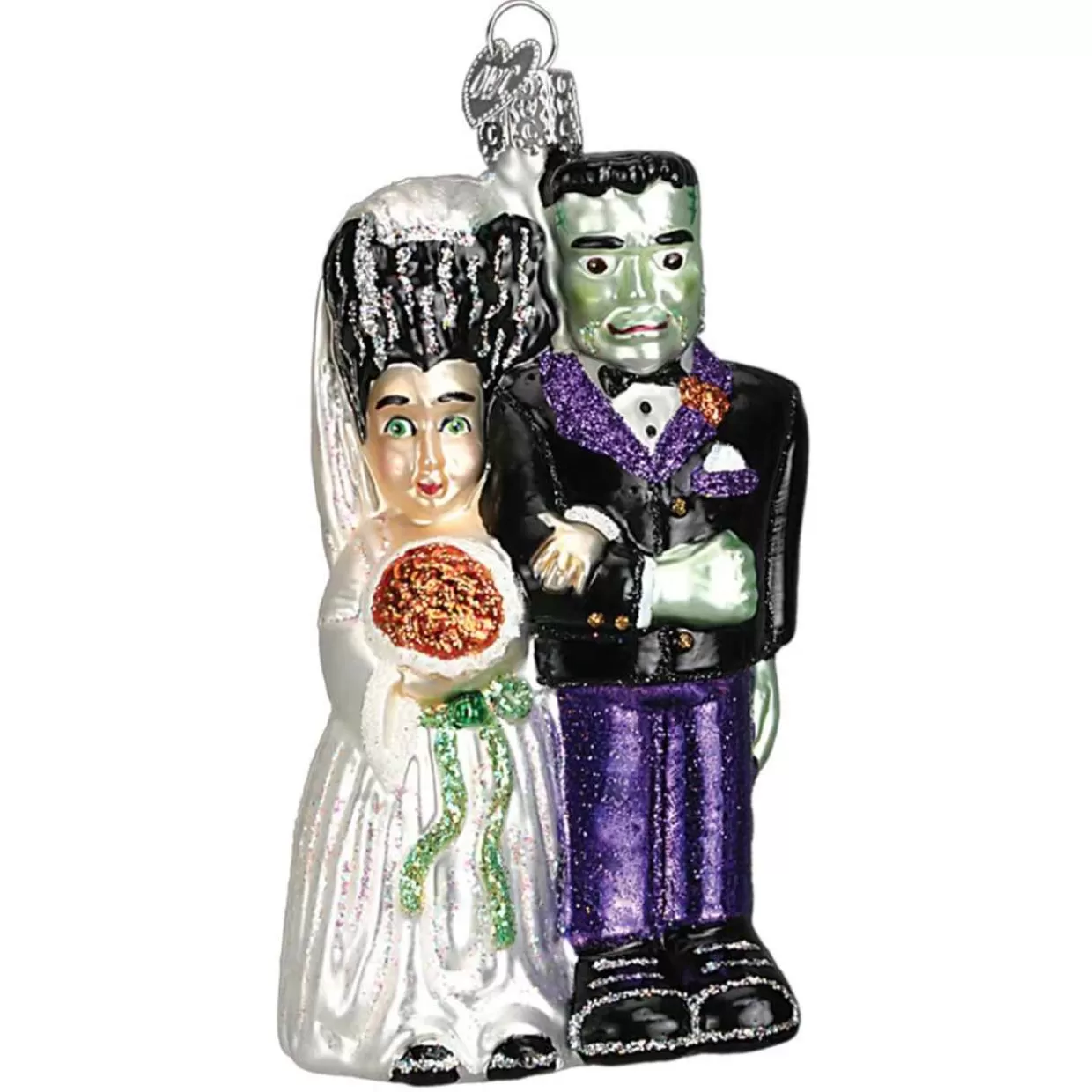 Kurt Adler Frankenstein And Bride Ornament* Halloween