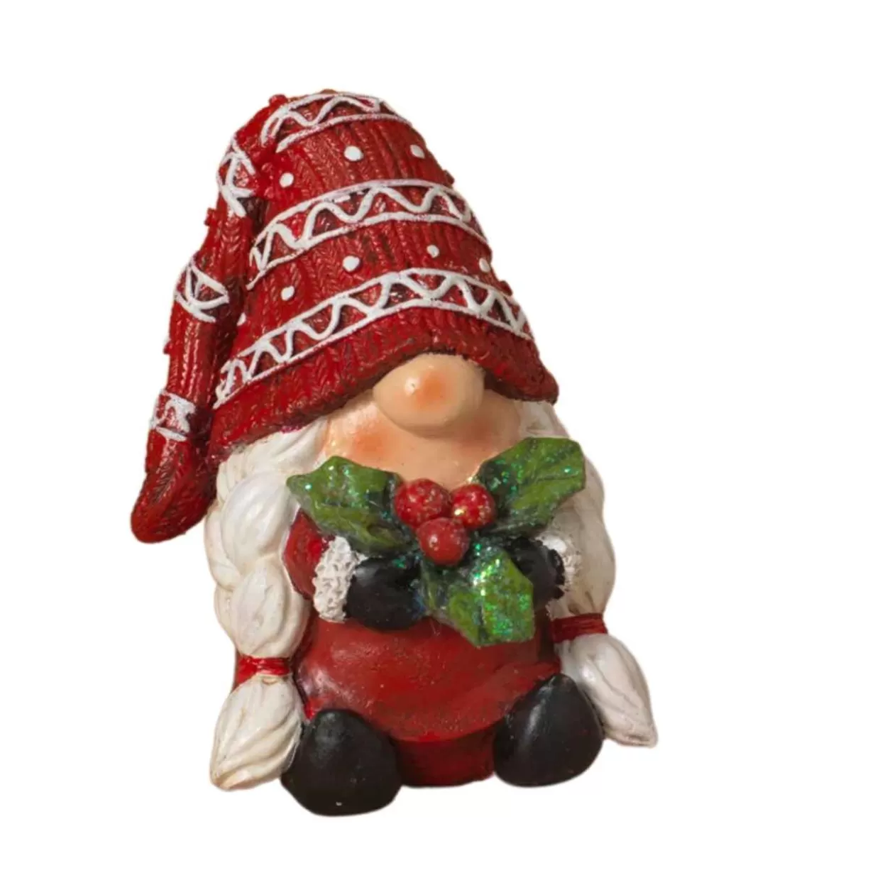 Kurt Adler Gnome Holding Holly Figurine* Figurines
