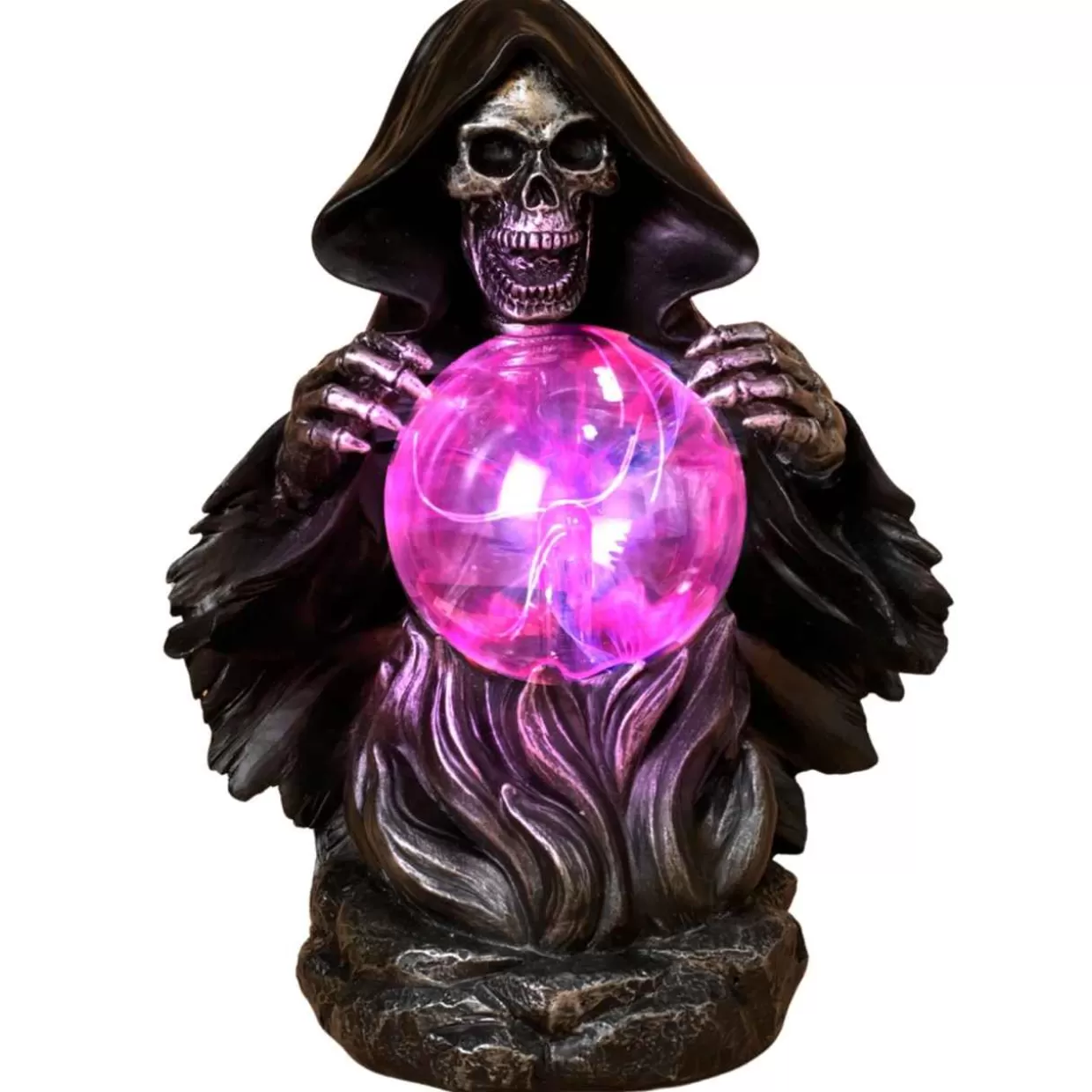 Kurt Adler Grim Reaper With Light Up Magic Ball* Halloween