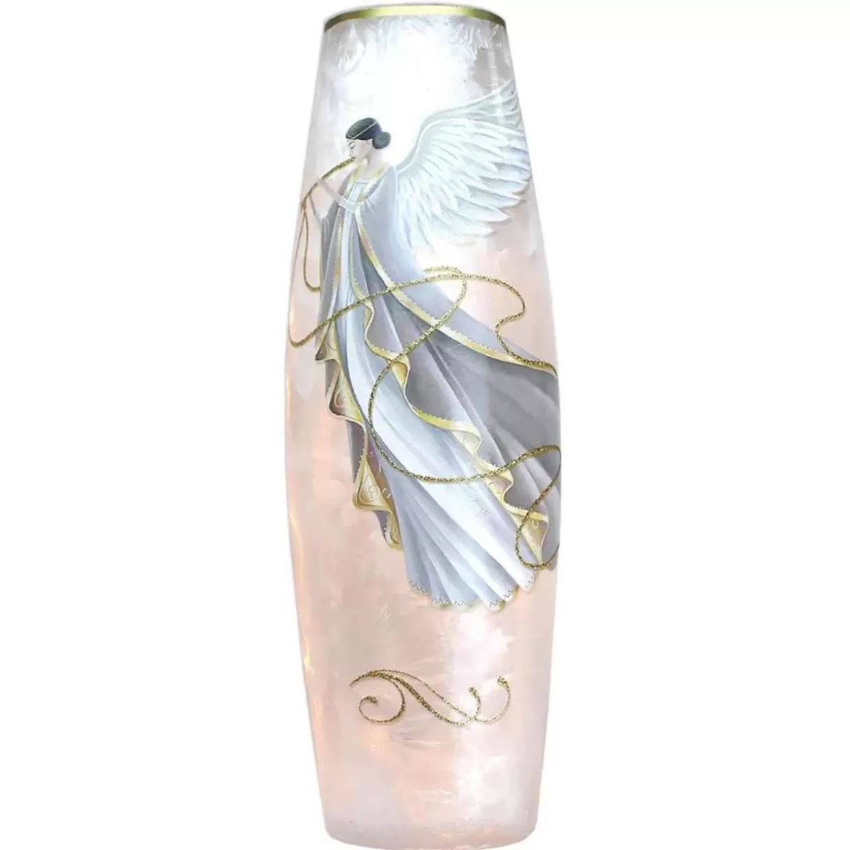 Stony Creek Large Angel Messenger Lit Glass Vase* Lamps