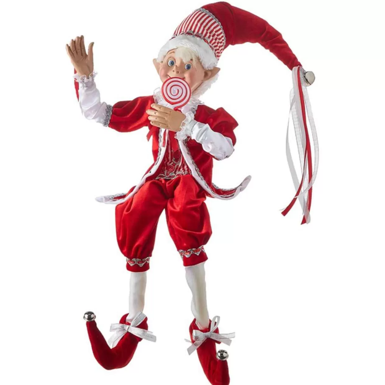 Kurt Adler Large Posable Elf With Lollipop* Figurines