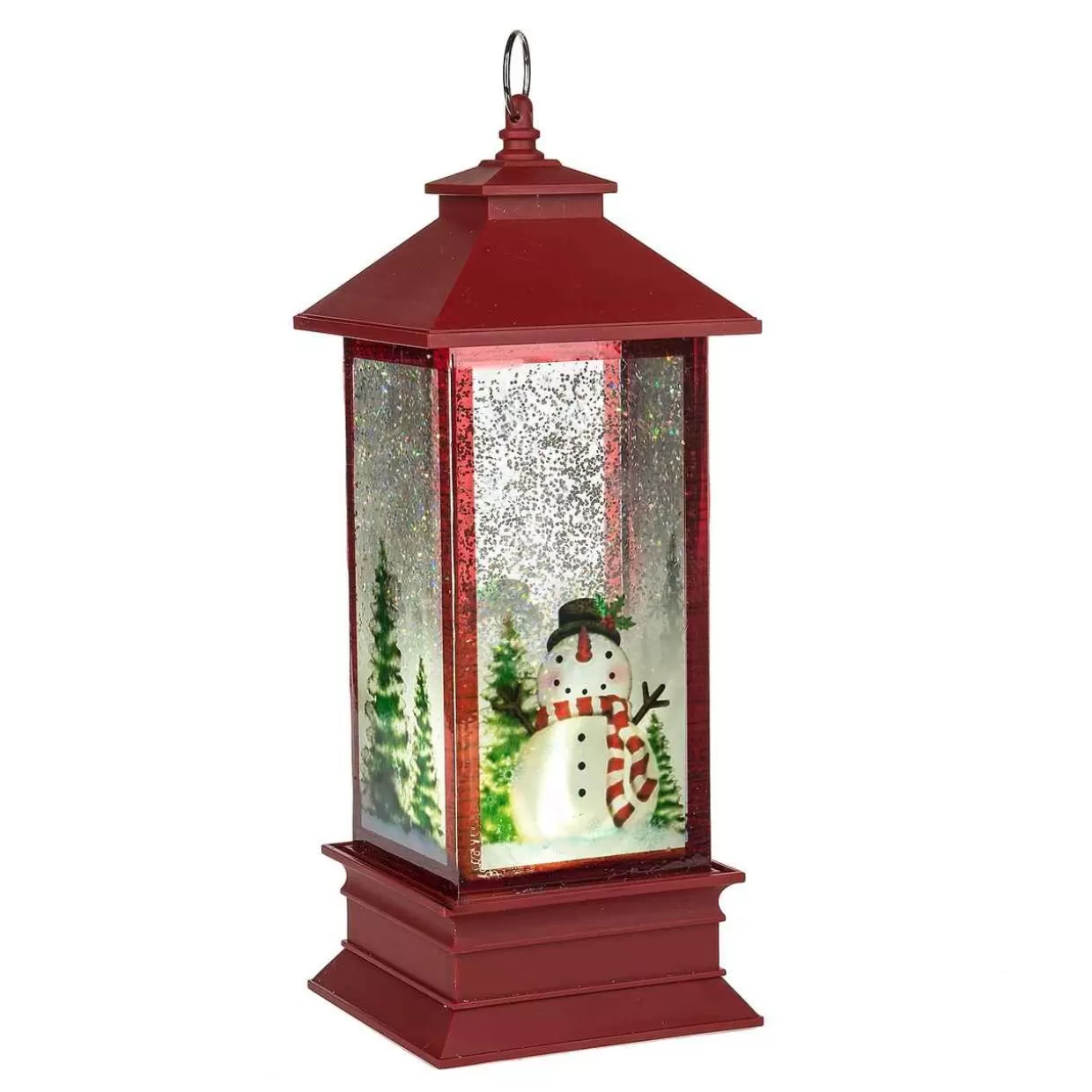 * Led Snowman Lantern Shimmer* Lit Water Globes