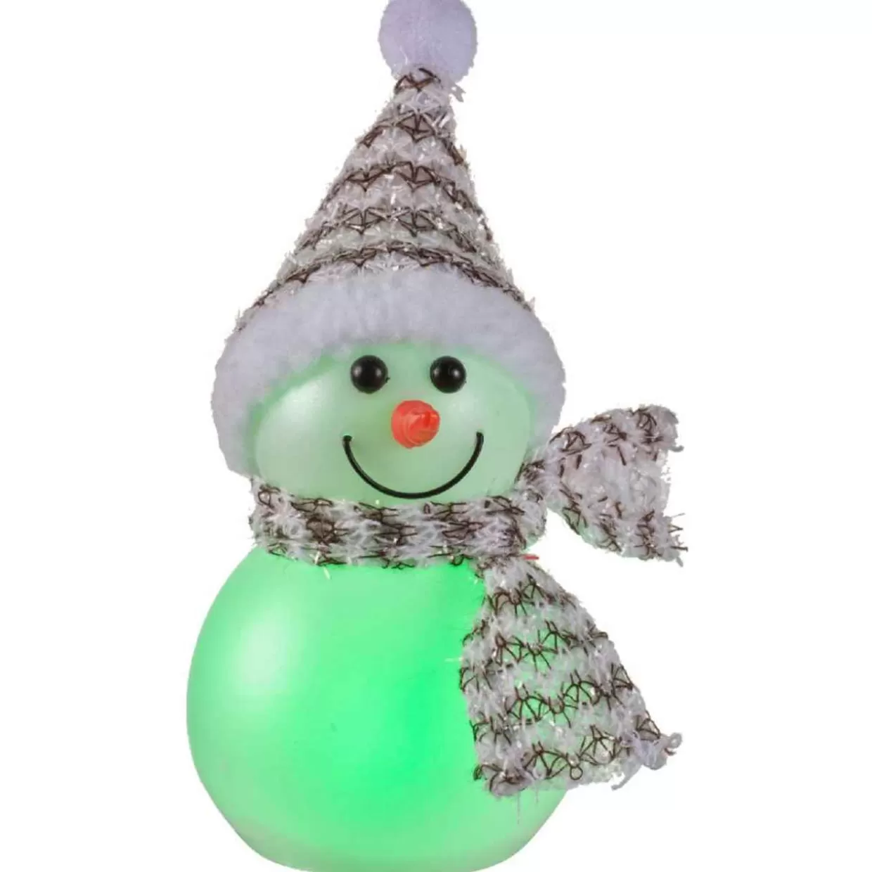 Kurt Adler Led Snowman Wearing Green Hat* Figurines