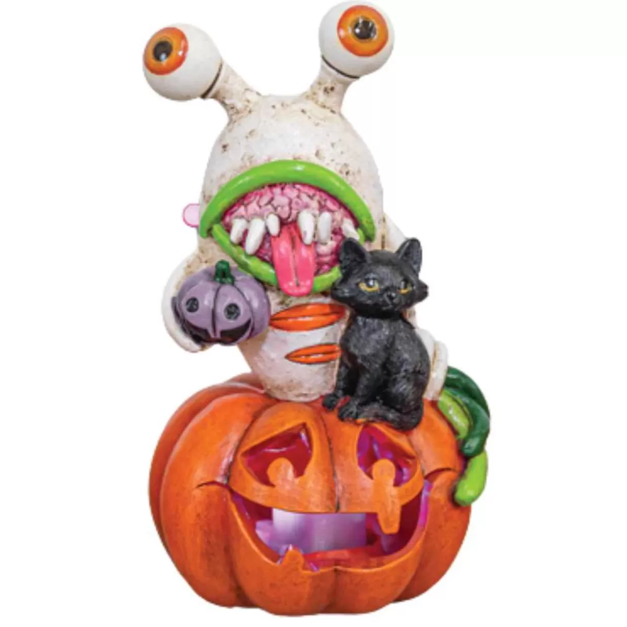 Kurt Adler Led Spooky White Monster Jack O'Lantern* Halloween