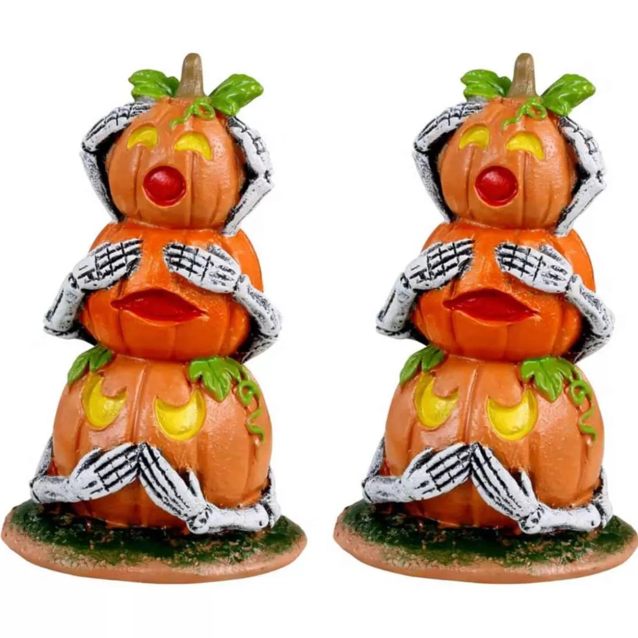 Lemax - Spookytown - Pumpkin Snowmen Set Of 2* Halloween