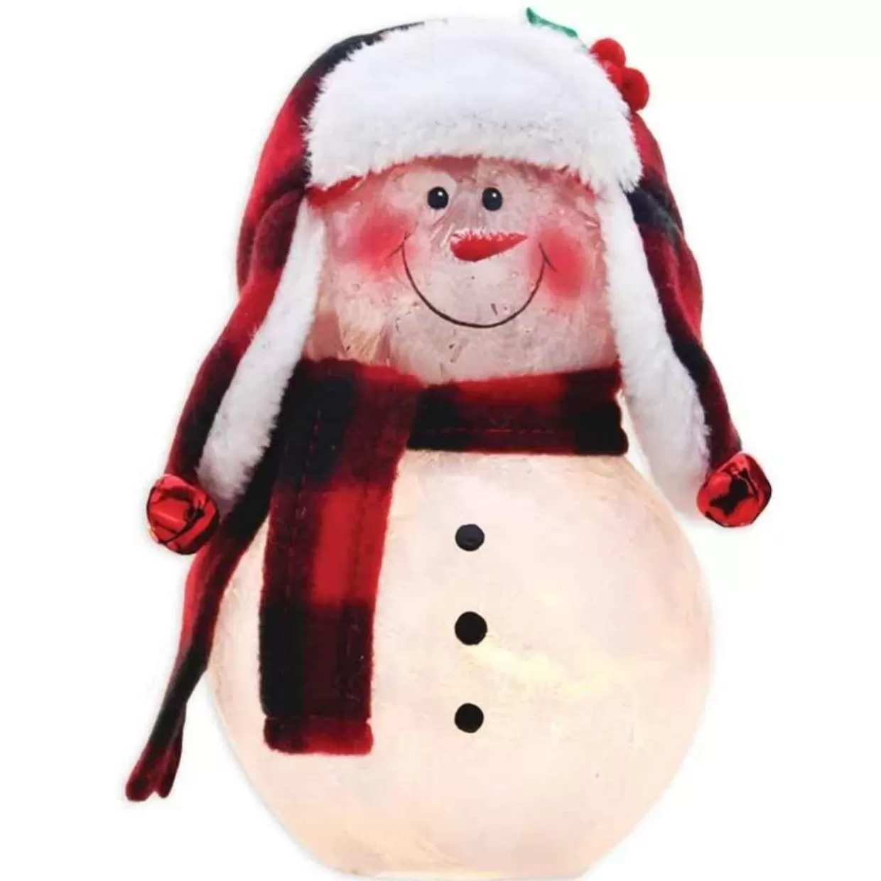 Stony Creek Lit Get Your Merry On Snowman With Plaid Hat Lamp* Lamps