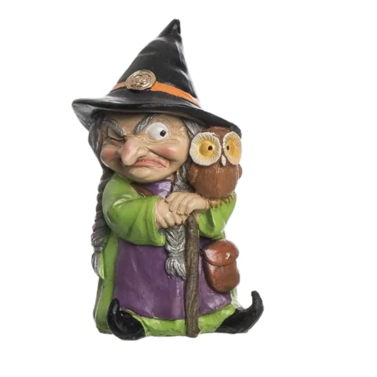 Kurt Adler Little Witch With An Owl Figurine* Halloween
