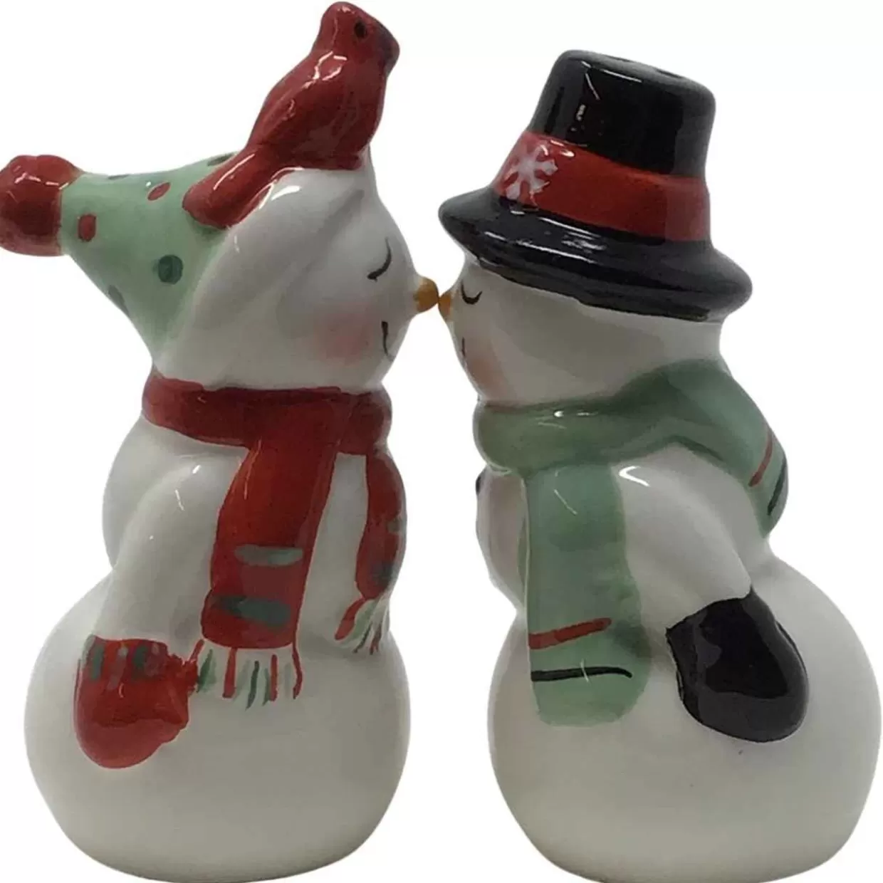 * Merry Mistletoe Snowman Couple Salt & Pepper Set* Table & Glassware