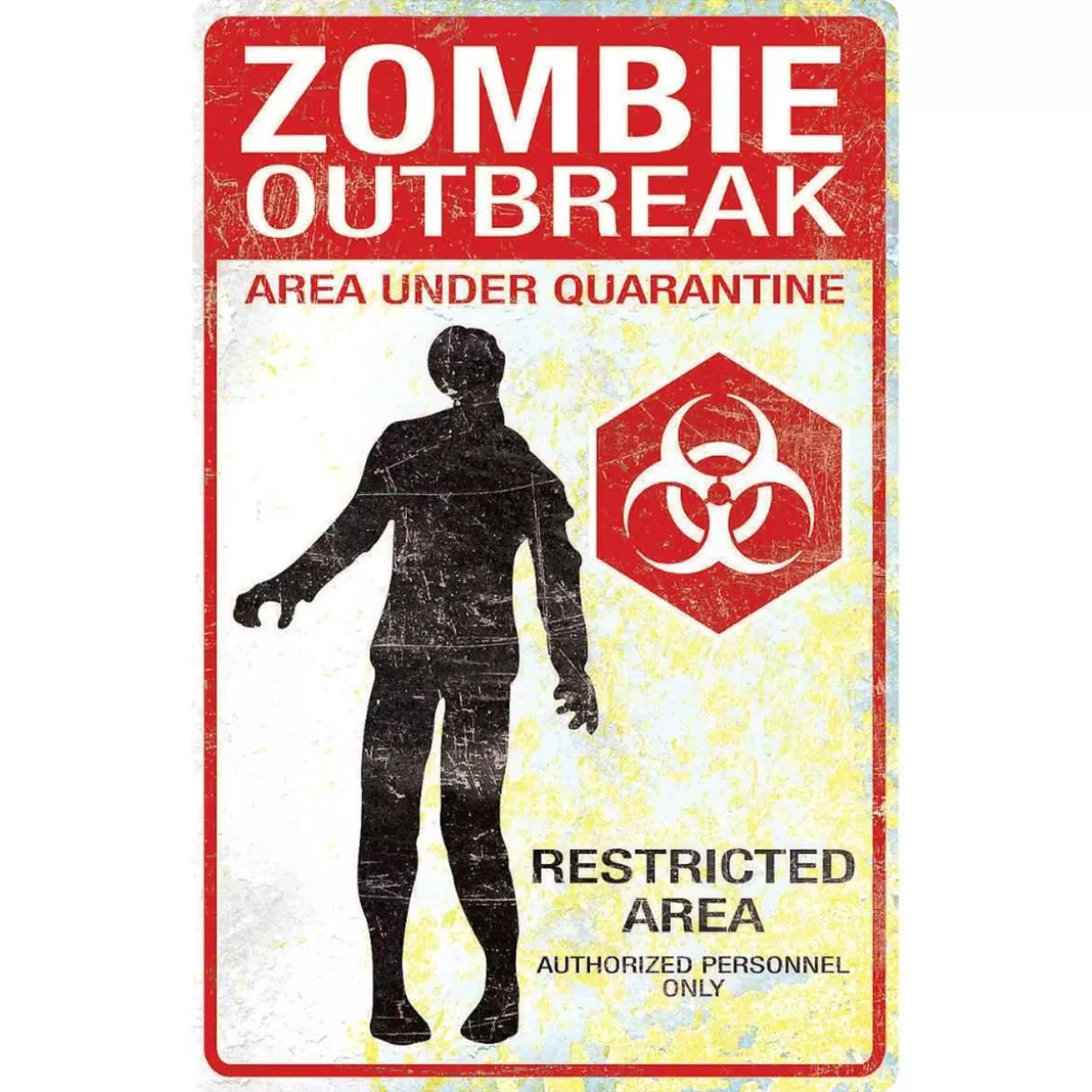 * Metal Zombie Outbreak Hanging Sign* Halloween