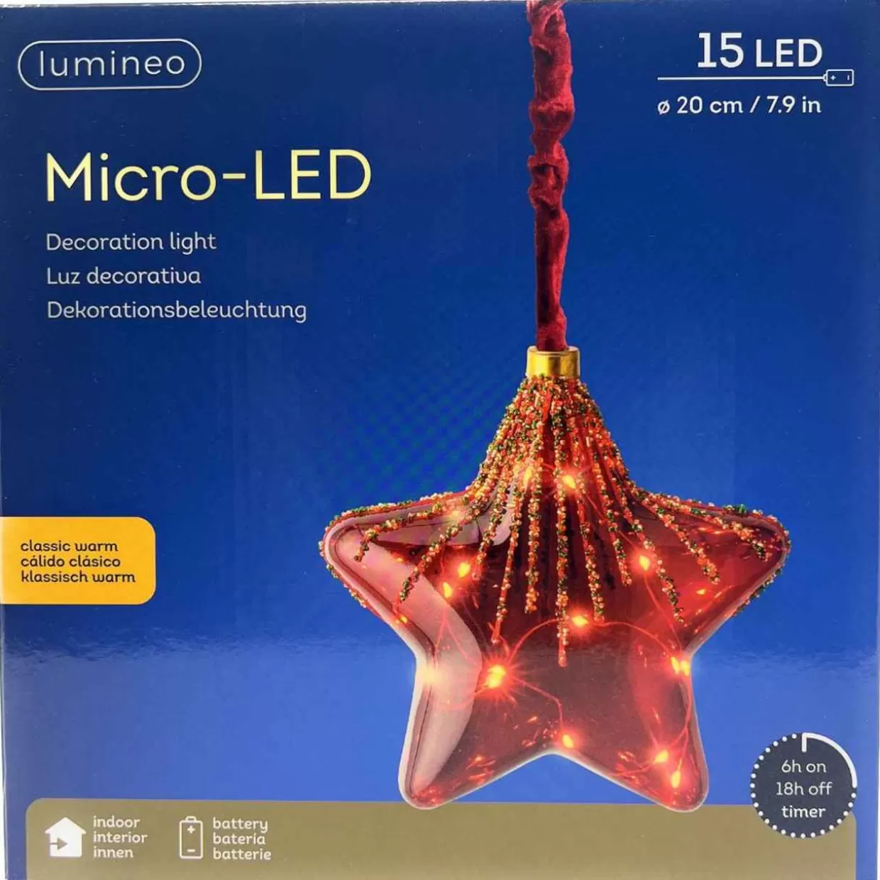 Lumineo Micro Led Red Glass Star* Lumineo Lights