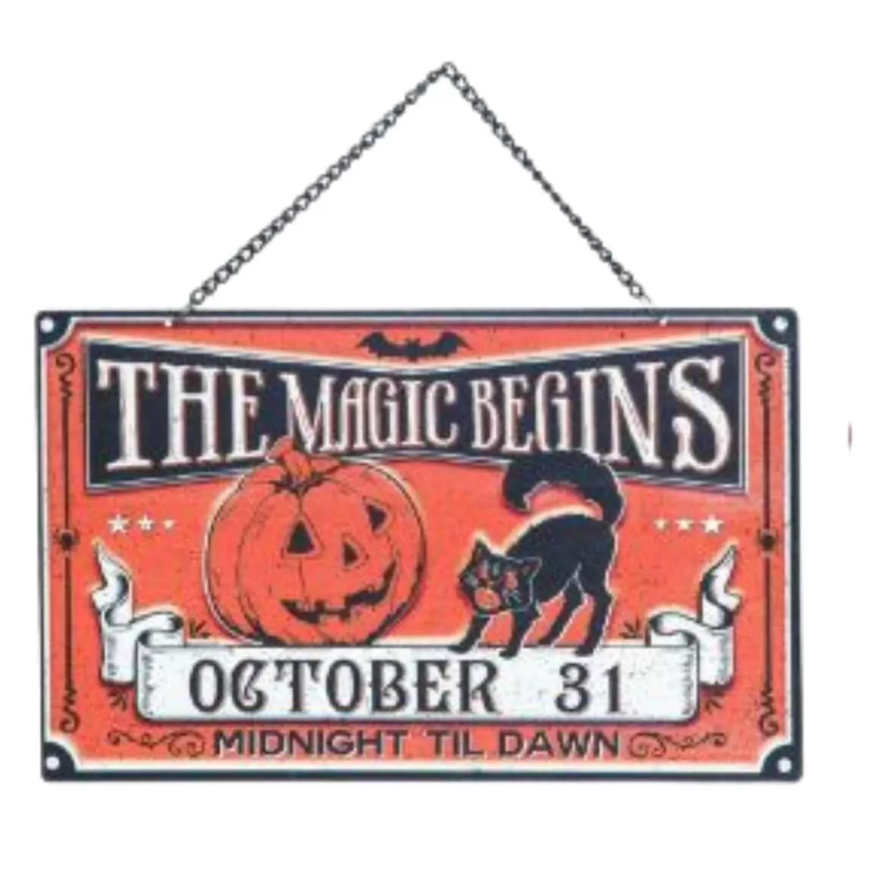 Kurt Adler Midnight Magic Sign - The Magic Begins October 31* Halloween