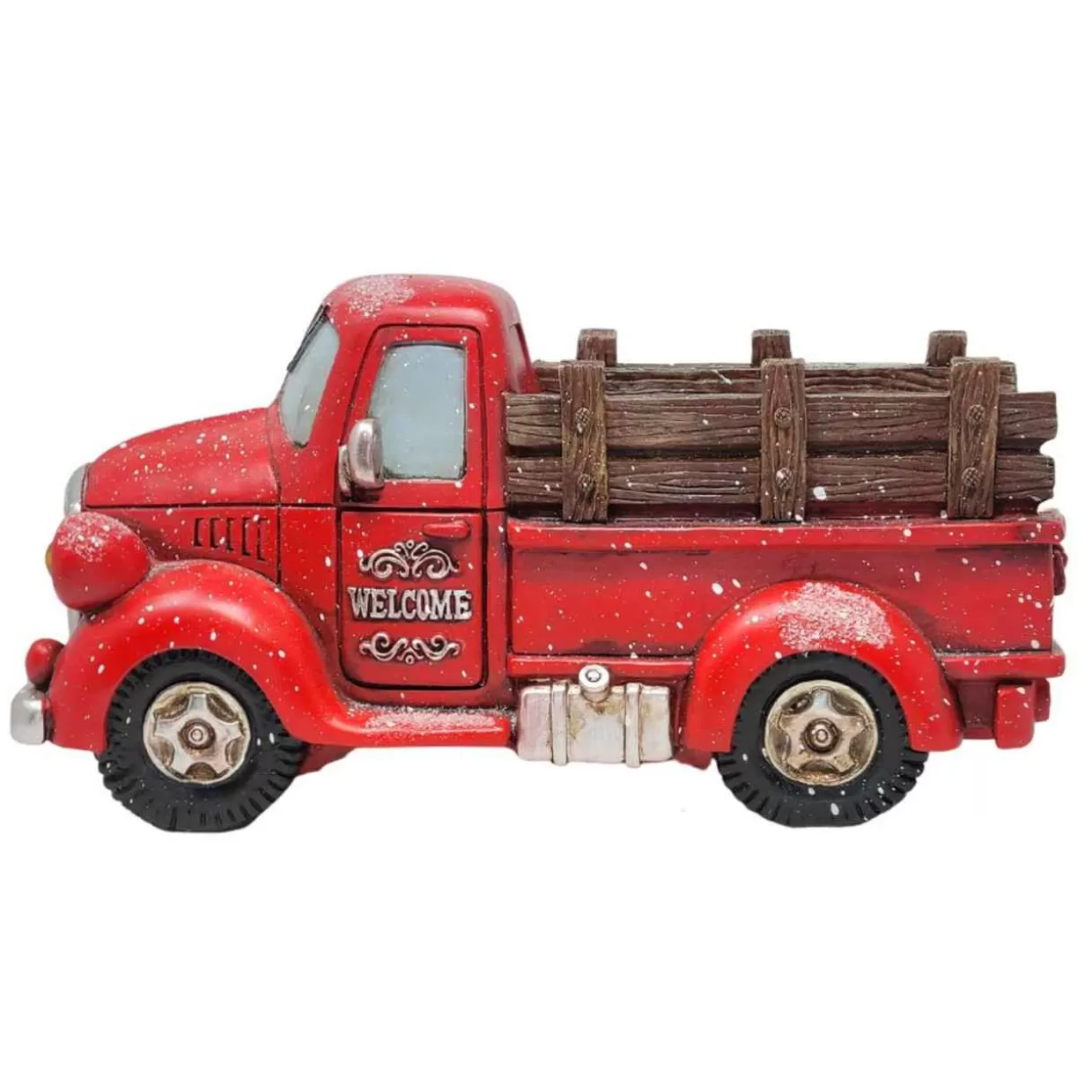 Kurt Adler Musical Lit Snowy Red Pick Up Truck* Figurines
