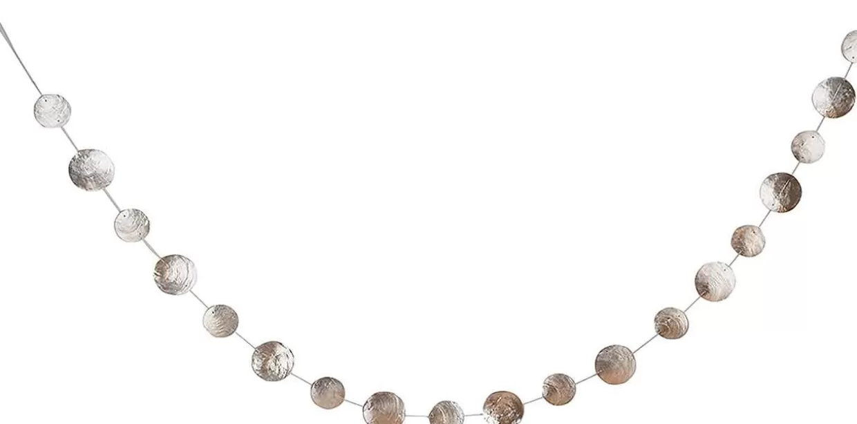 * Natural Pearly White Disks Christmas Holiday Tree Garland* Garland