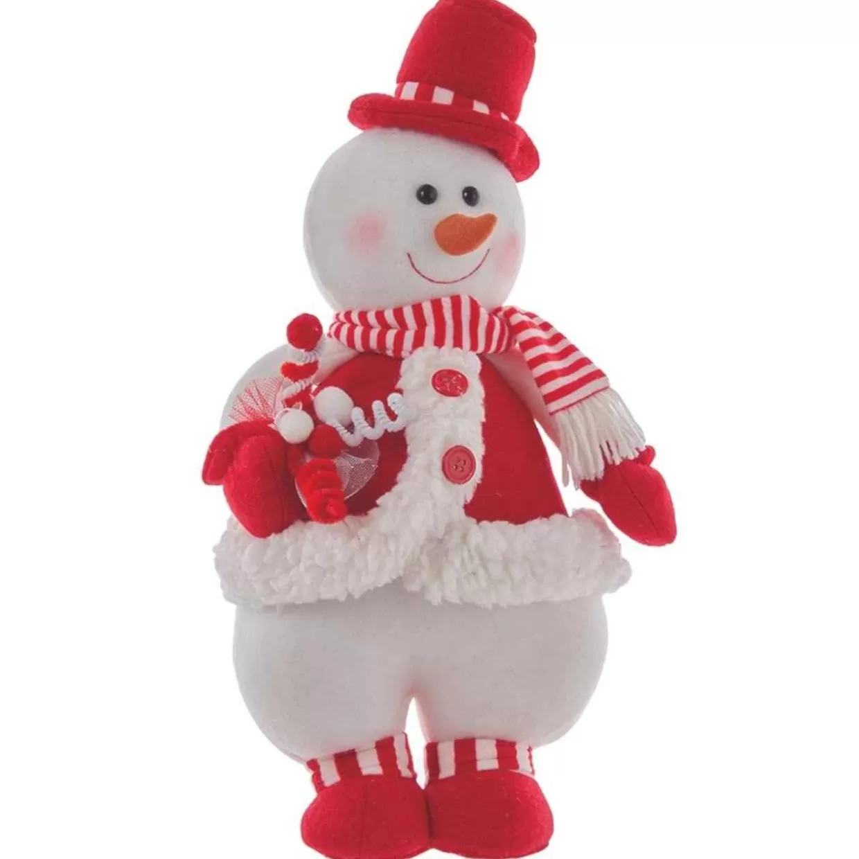 Kurt Adler Peppermint Snowman Table Piece* Figurines