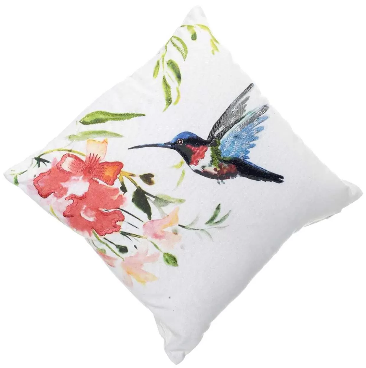 * Pink Embroidered Hummingbird Pillow* Easter And Spring