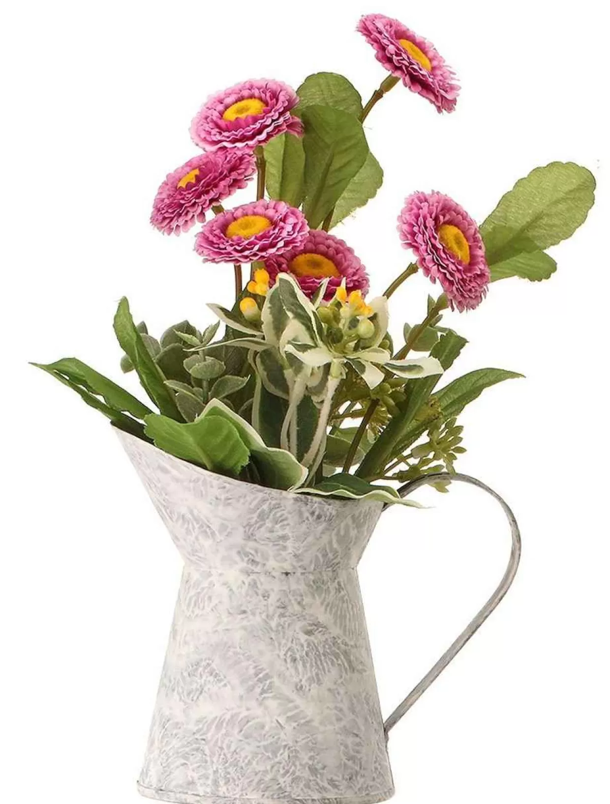 * Purple Button Aster In Watering Can 9.5"* Easter And Spring