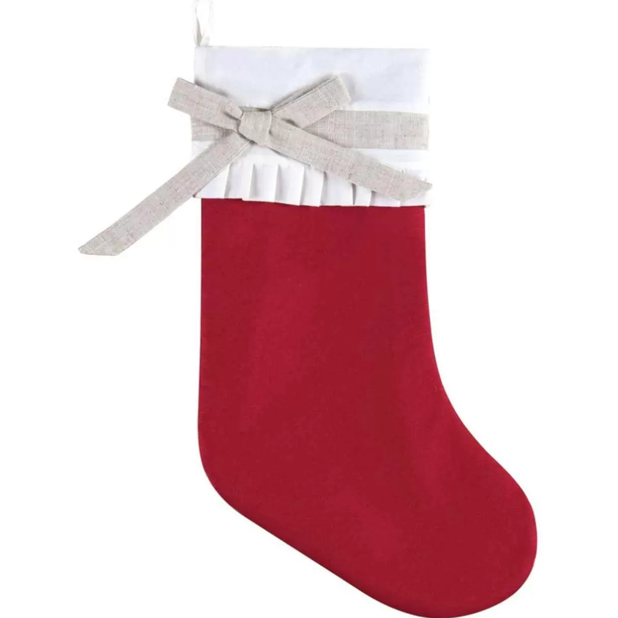 * Red Linen Holiday Stocking* Stockings