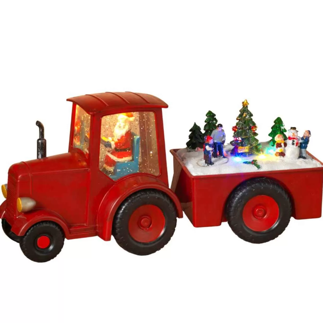 Kurt Adler Red Tractor Musical Water Globe* Lit Water Globes