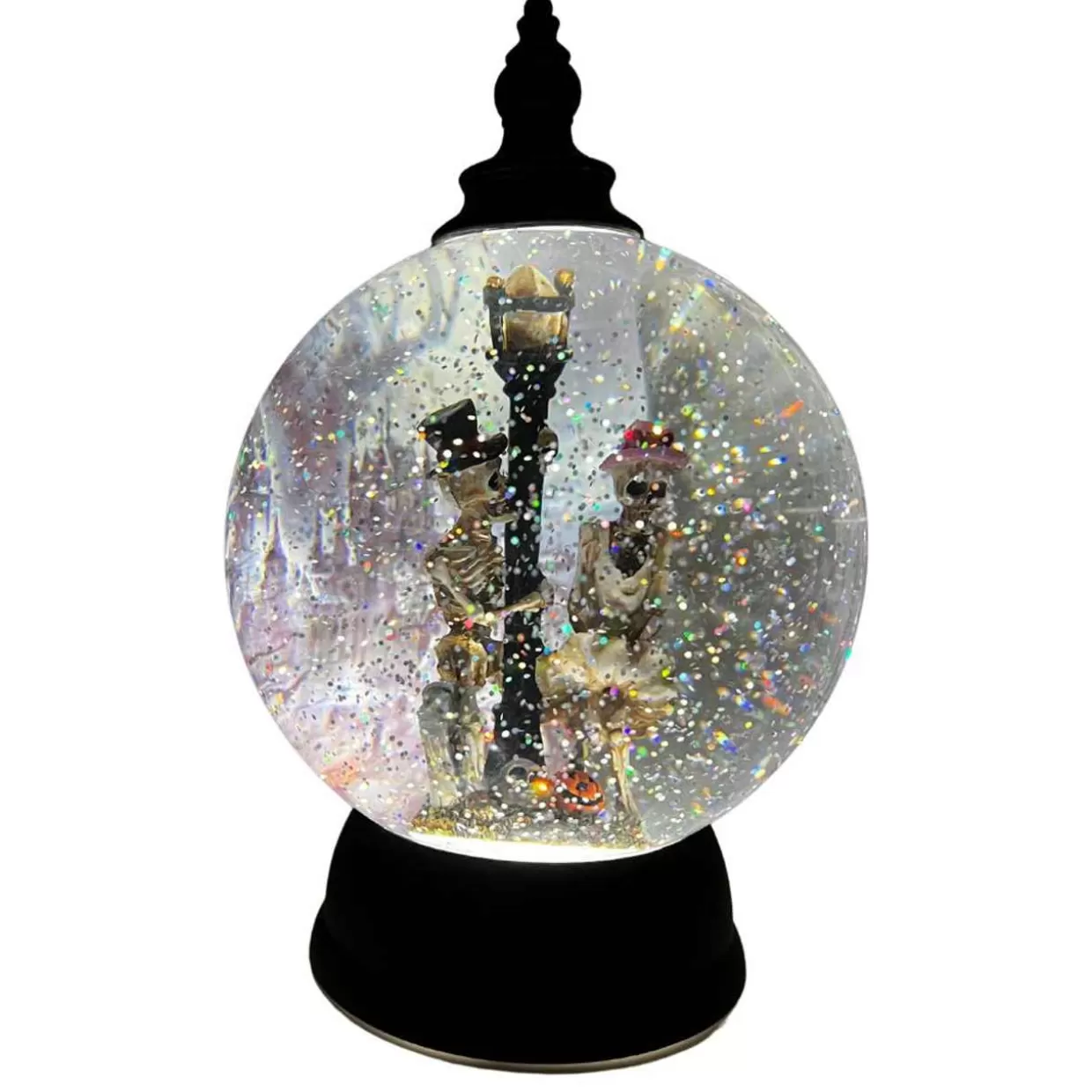 * Shimmering Halloween Themed Light-Up Water Globe With Skeletons* Halloween