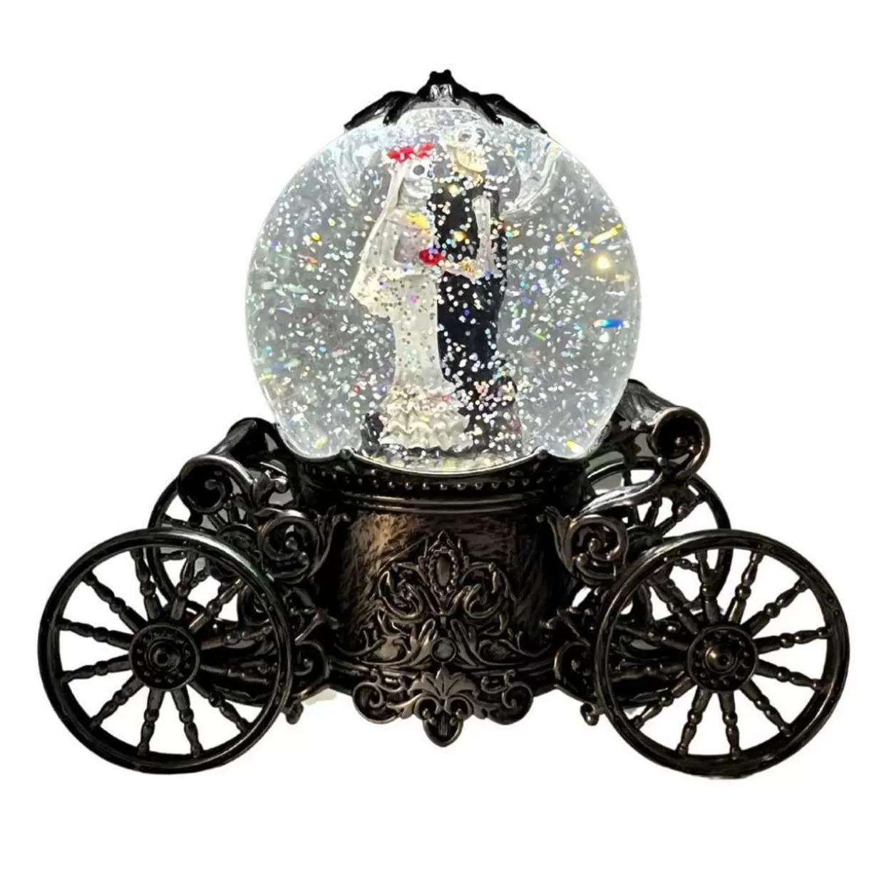 * Water Globe With Rotating Married Skeletons That Lights Up* Halloween