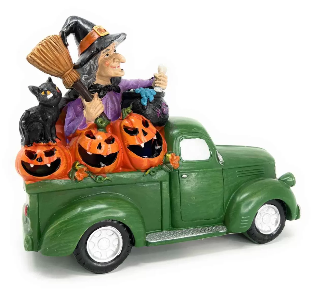 * Witch In Pickup Truck That Lights Up And Flashes* Halloween